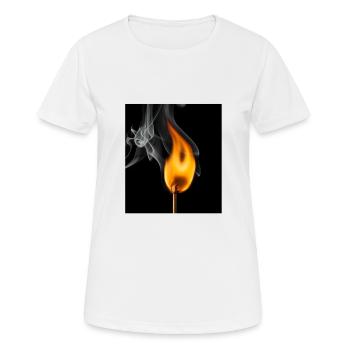 Streichholz brennt - Frauen T-Shirt atmungsaktiv - Weiß - Vorne - AI Model Female 172 dark (172cm)