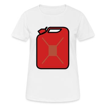 Bidon de carburant - Rouge - T-shirt respirant Femme - blanc - Devant - AI Model Female 172 dark (172cm)