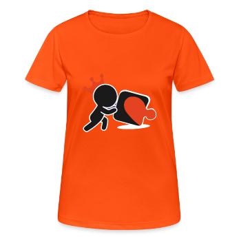 puzzle king - Women's Breathable T-Shirt - neon orange - Front - AI Model Female 172 dark (172cm)