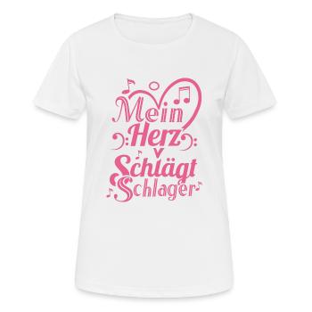 Schlager Herz Schlagermusik Schlagerparty Party - Frauen T-Shirt atmungsaktiv - Weiß - Vorne - AI Model Female 172 dark (172cm)