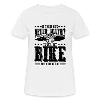 bike biker motorrad - Frauen T-Shirt atmungsaktiv - Weiß - Vorne - AI Model Female 172 dark (172cm)