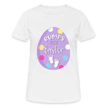 Bumps first Easter Grossesse Pâques - T-shirt respirant Femme - blanc - Devant - AI Model Female 172 dark (172cm)
