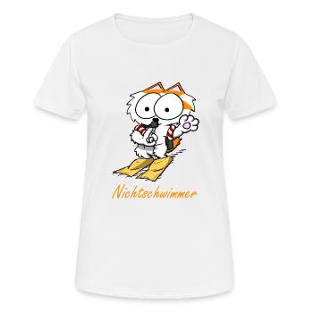 Nichtschwimmer - Frauen T-Shirt atmungsaktiv - Weiß - Vorne - AI Model Female 172 dark (172cm)