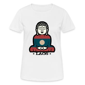 Laos - Frauen T-Shirt atmungsaktiv - Weiß - Vorne - AI Model Female 172 dark (172cm)