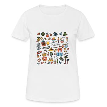 Urlaub - Frauen T-Shirt atmungsaktiv - Weiß - Vorne - AI Model Female 172 dark (172cm)