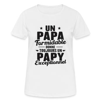 Papa Formidable - Papy Exceptionnel - T-shirt respirant Femme - blanc - Devant - AI Model Female 172 dark (172cm)