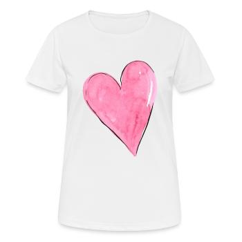Heart Pink - Women's Breathable T-Shirt - white - Front - AI Model Female 172 dark (172cm)