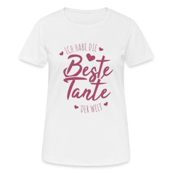 Beste Tante der Welt Spruch süßes Geschenk - Frauen T-Shirt atmungsaktiv - Weiß - Vorne - AI Model Female 172 dark (172cm)