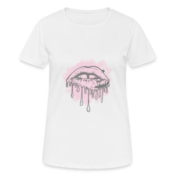 Lippen Bunt / Mund - Frauen T-Shirt atmungsaktiv - Weiß - Vorne - AI Model Female 172 dark (172cm)