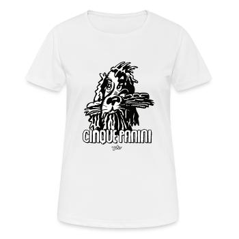 BOLEO 23 COCKER POLDI BLACK WHITE - Frauen T-Shirt atmungsaktiv - Weiß - Vorne - AI Model Female 172 dark (172cm)