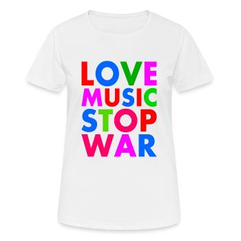 Stop war - T-shirt respirant Femme - blanc - Devant - AI Model Female 172 dark (172cm)