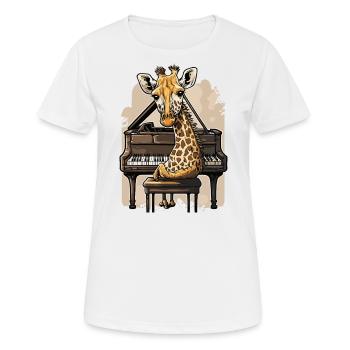 Girafe mélodique - T-shirt respirant Femme - blanc - Devant - AI Model Female 172 dark (172cm)