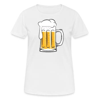 Bier Bierglas Kostüm Bierzelt Biergarten Bierkrug - Frauen T-Shirt atmungsaktiv - Weiß - Vorne - AI Model Female 172 dark (172cm)