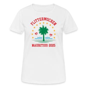 Flitterwochen Mauritius 2025 Hochzeitsreise - Frauen T-Shirt atmungsaktiv - Weiß - Vorne - AI Model Female 172 dark (172cm)