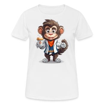 Brau-Affe Barista - Frauen T-Shirt atmungsaktiv - Weiß - Vorne - AI Model Female 172 dark (172cm)