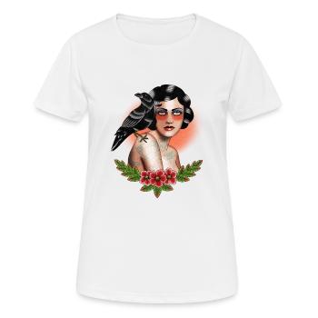 Rabe - Frauen T-Shirt atmungsaktiv - Weiß - Vorne - AI Model Female 172 dark (172cm)