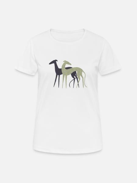 Zwei Windhunde - Frauen T-Shirt atmungsaktiv - Weiß