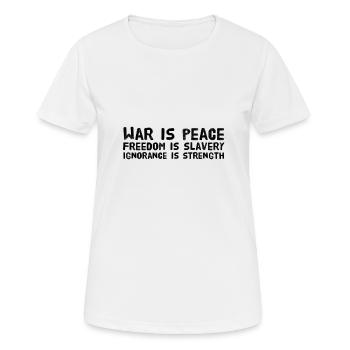 War is peace - Women's Breathable T-Shirt - white - Front - AI Model Female 172 dark (172cm)