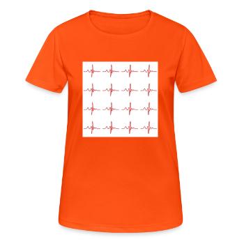 Nouveau moniteur cardiaque ECG de conception d'infirmière de tour de cou - T-shirt respirant Femme - orange néon - Devant - AI Model Female 172 dark (172cm)