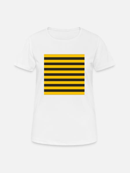 Liebe Bienenhals Gamaschen Bienenstreifen Schwarz und Gelb - Frauen T-Shirt atmungsaktiv - Weiß