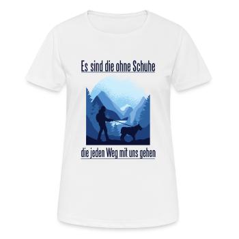Hunde Spaziergang Spazieren gehen mit Hunden - Frauen T-Shirt atmungsaktiv - Weiß - Vorne - AI Model Female 172 dark (172cm)