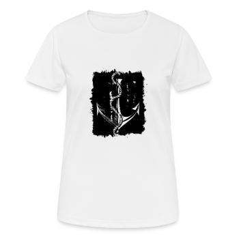 Anker mit Seil - Nautik Seefahrer Pier Maritim - Frauen T-Shirt atmungsaktiv - Weiß - Vorne - AI Model Female 172 dark (172cm)