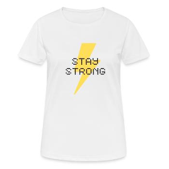 stay strong - T-shirt respirant Femme - blanc - Devant - AI Model Female 172 dark (172cm)