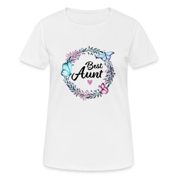 Beste Tante Blumenkranz Geburtstag Geschenk Tante - Frauen T-Shirt atmungsaktiv - Weiß - Vorne - AI Model Female 172 dark (172cm)
