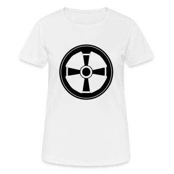 volant voiture - T-shirt respirant Femme - blanc - Devant - AI Model Female 172 dark (172cm)
