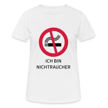 Non-fumeurs - T-shirt respirant Femme - blanc - Devant - AI Model Female 172 dark (172cm)