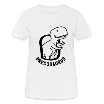Pregosaurus Dino - Frauen T-Shirt atmungsaktiv - Weiß - Vorne - AI Model Female 172 dark (172cm)