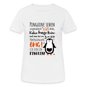Drôle de penguin régime dick animal gras renard cadeau - T-shirt respirant Femme - blanc - Devant - AI Model Female 172 dark (172cm)