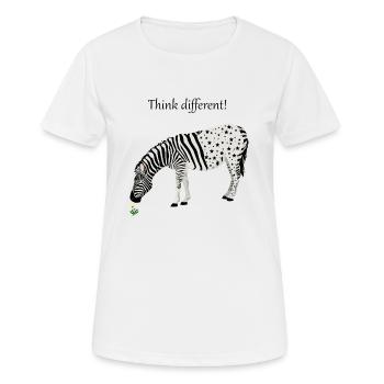 Zebra Think different Stars and Stripes Geschenk - Frauen T-Shirt atmungsaktiv - Weiß - Vorne - AI Model Female 172 dark (172cm)