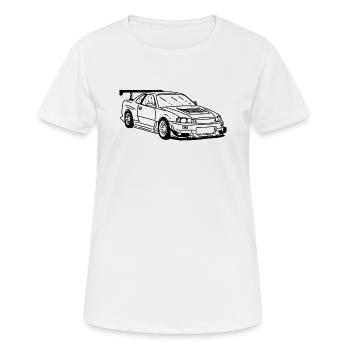 Voiture de course - T-shirt respirant Femme - blanc - Devant - AI Model Female 172 dark (172cm)