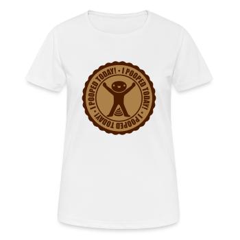 I pooped today Zitat - Frauen T-Shirt atmungsaktiv - Weiß - Vorne - AI Model Female 172 dark (172cm)