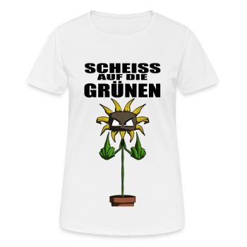 Gegen Grüne Politik Sonnenblume - Frauen T-Shirt atmungsaktiv - Weiß - Vorne - AI Model Female 172 dark (172cm)