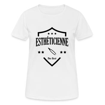 Esthéticienne / Esthétique / Beauté / Esthétique - T-shirt respirant Femme - blanc - Devant - AI Model Female 172 dark (172cm)