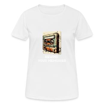 Spulen Sie Ihre Erinnerungen zurück - Frauen T-Shirt atmungsaktiv - Weiß - Vorne - AI Model Female 172 dark (172cm)