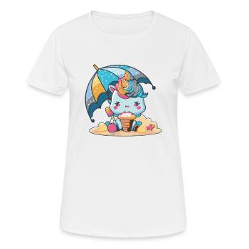 Plaisir de la crème glacée - rafraîchissant différent - T-shirt respirant Femme - blanc - Devant - AI Model Female 172 dark (172cm)