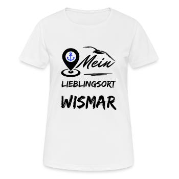 Wismar, mon endroit préféré - la ville hanséatique de Wismar-Möwe - T-shirt respirant Femme - blanc - Devant - AI Model Female 172 dark (172cm)