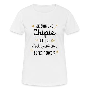 Chipie Phrase Drôle Super Pouvoir Cadeau Râler - T-shirt respirant Femme - blanc - Devant - AI Model Female 172 dark (172cm)
