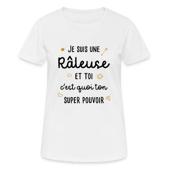 Râleuse Râler Phrase Drôle Super Pouvoir Cadeau - T-shirt respirant Femme - blanc - Devant - AI Model Female 172 dark (172cm)