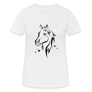 Horse with stars - Women's Breathable T-Shirt - white - Front - AI Model Female 172 dark (172cm)