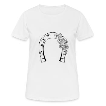 Horseshoe with flowers - Women's Breathable T-Shirt - white - Front - AI Model Female 172 dark (172cm)