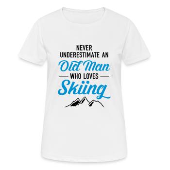 Never Underestimate An Old Man Who Loves Skiing - Women's Breathable T-Shirt - white - Front - AI Model Female 172 dark (172cm)