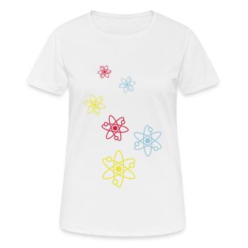 Atom Symbol - Frauen T-Shirt atmungsaktiv - Weiß - Vorne - AI Model Female 172 dark (172cm)