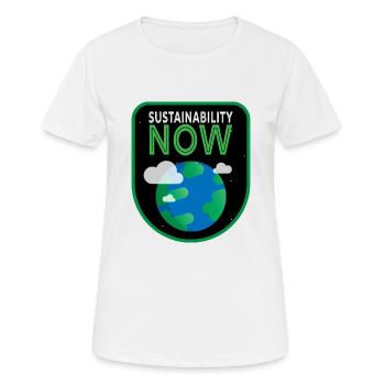 Sustainability Patch Sustainability earth illustration - Women's Breathable T-Shirt - white - Front - AI Model Female 172 dark (172cm)