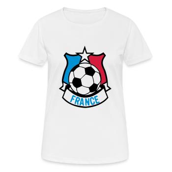 Frankreich Flag Football Fan ecusson7 ba - Frauen T-Shirt atmungsaktiv - Weiß - Vorne - AI Model Female 172 dark (172cm)