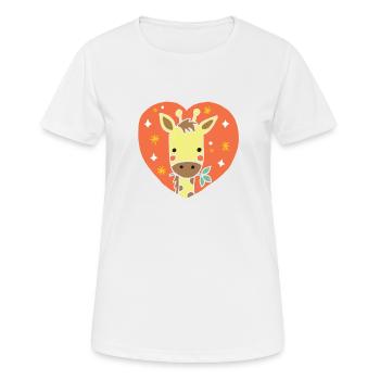 Giraffe Heart Gift Girafe Heart - Women's Breathable T-Shirt - white - Front - AI Model Female 172 dark (172cm)