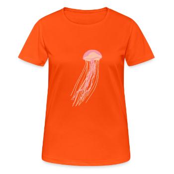 Pink jellyfish - Women's Breathable T-Shirt - neon orange - Front - AI Model Female 172 dark (172cm)